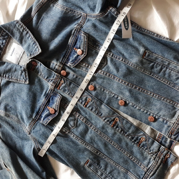 NWT Old Navy Size Small Tan Blue Denim Jean Jacket - Picture 8 of 13